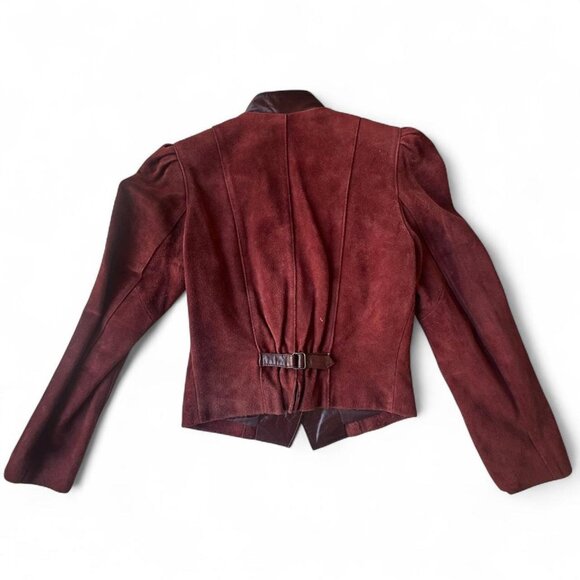 Red vintage Wilson’s leather jacket with suede detailing, - Picture 6 of 6